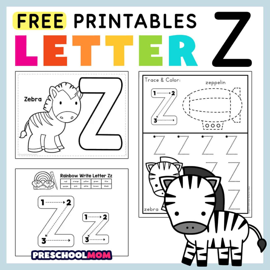 Letter Z Preschool Printables   Preschool Mom Inside Letter Z Worksheets Free Printable