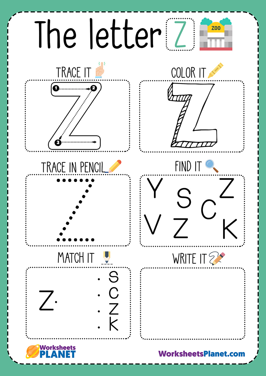Letter Z Worksheet inside Letter Z Worksheets Free Printable