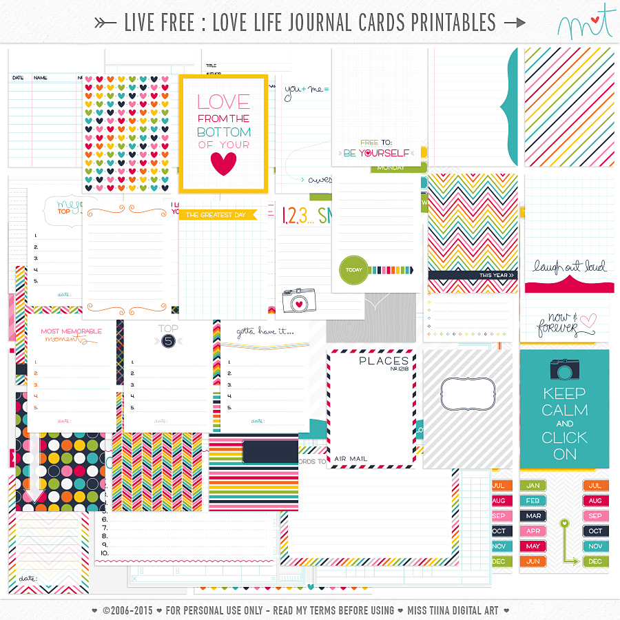 Live Free : Love Life » 73 Free Printable Journal Cards • Miss inside Free Printable Personal Cards