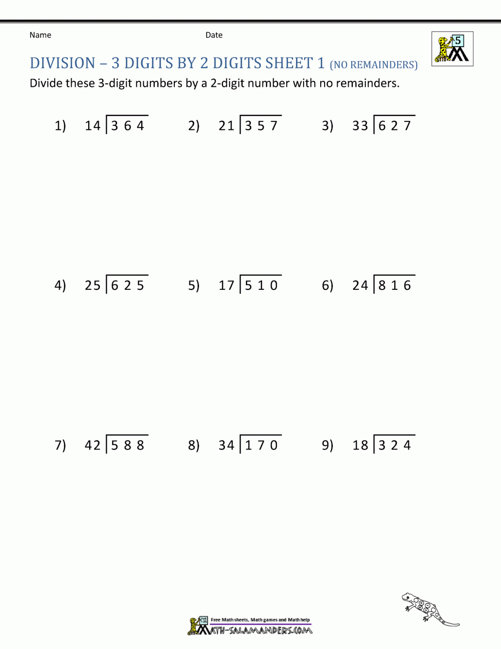 Long Division Worksheets For 5Th Grade inside Free Printable Long Division Worksheets 5th Grade