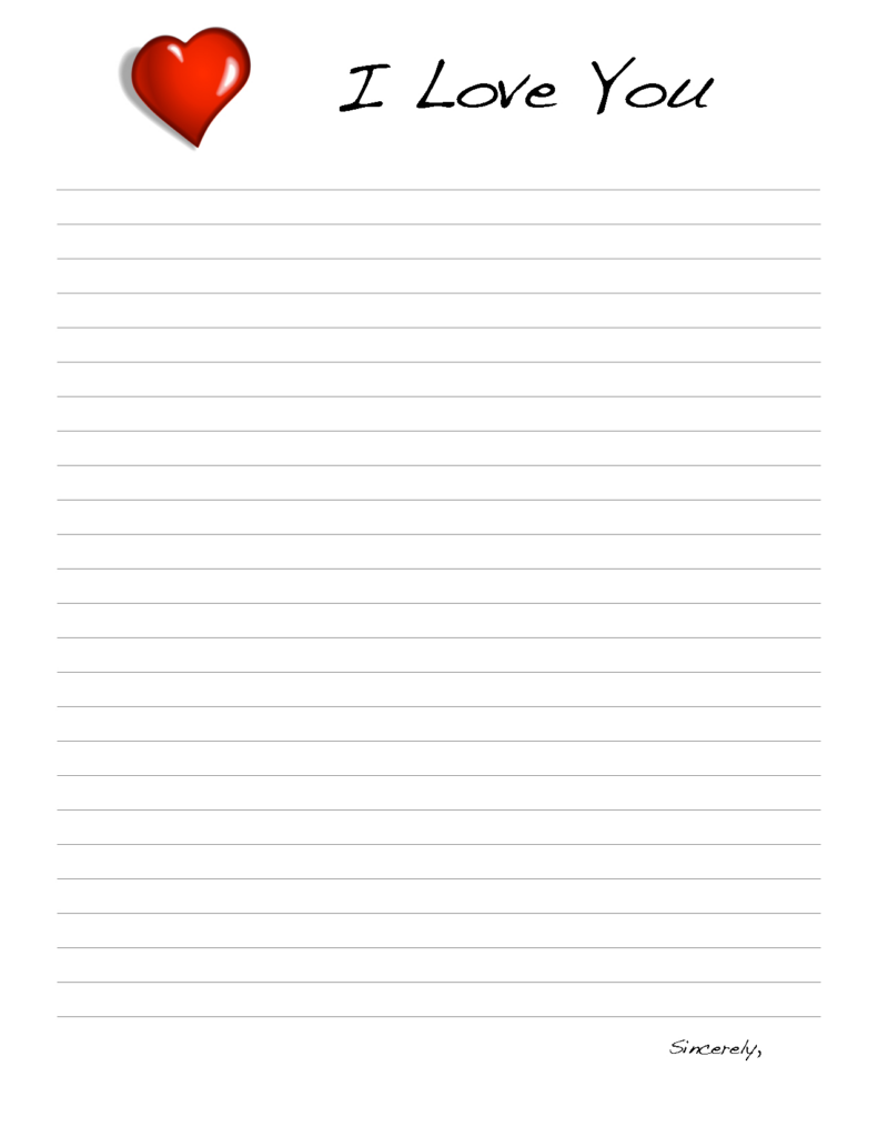 Love Letter Templates   10 Free Pdf Printables | Printablee Inside Free Printable Love Letter Paper