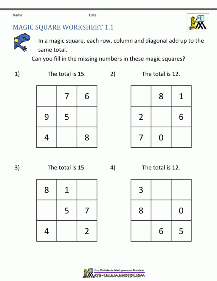 Free Printable Anagram Magic Square Puzzles