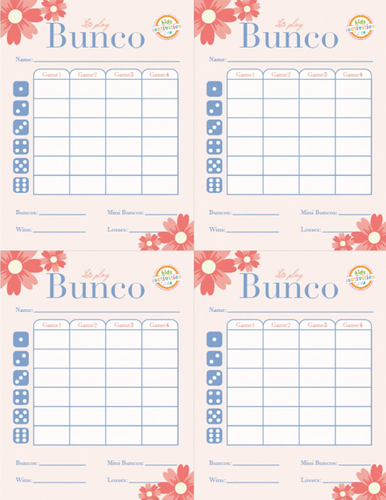 Make A Bunco Party Box With Free Printable Bunco Score Sheets With Printable Bunco Score Cards Free