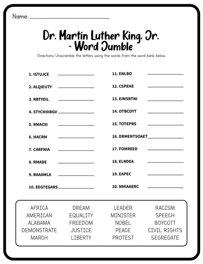 Martin Luther King, Jr. Worksheets (Free Printables) Frugal Mom Intended For Free Printable Martin Luther King Jr Worksheets Martin Luther King, Jr. Worksheets (Free Printables) Frugal Mom Intended For Free Printable Martin Luther King Jr Worksheets