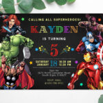 Marvel Avengers Birthday Invitation   Instant Download Template With Avengers Printable Invitations Free