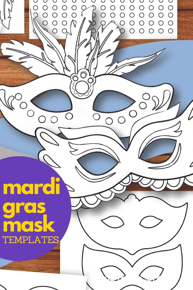 Masquerade And Mardi Gras Mask Templates (Free Printables) for Free Printable Mardi Gras Masks