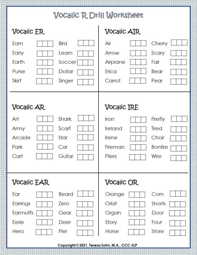 Mastering Vocalic R: Engaging Worksheets For Speech Therapy Success Inside Free Printable Vocalic R Worksheets Mastering Vocalic R: Engaging Worksheets For Speech Therapy Success Inside Free Printable Vocalic R Worksheets