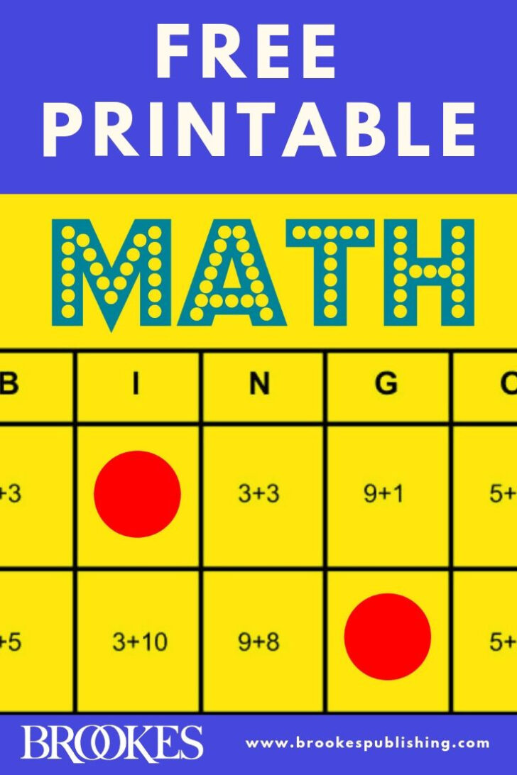 Math Bingo Free Printable