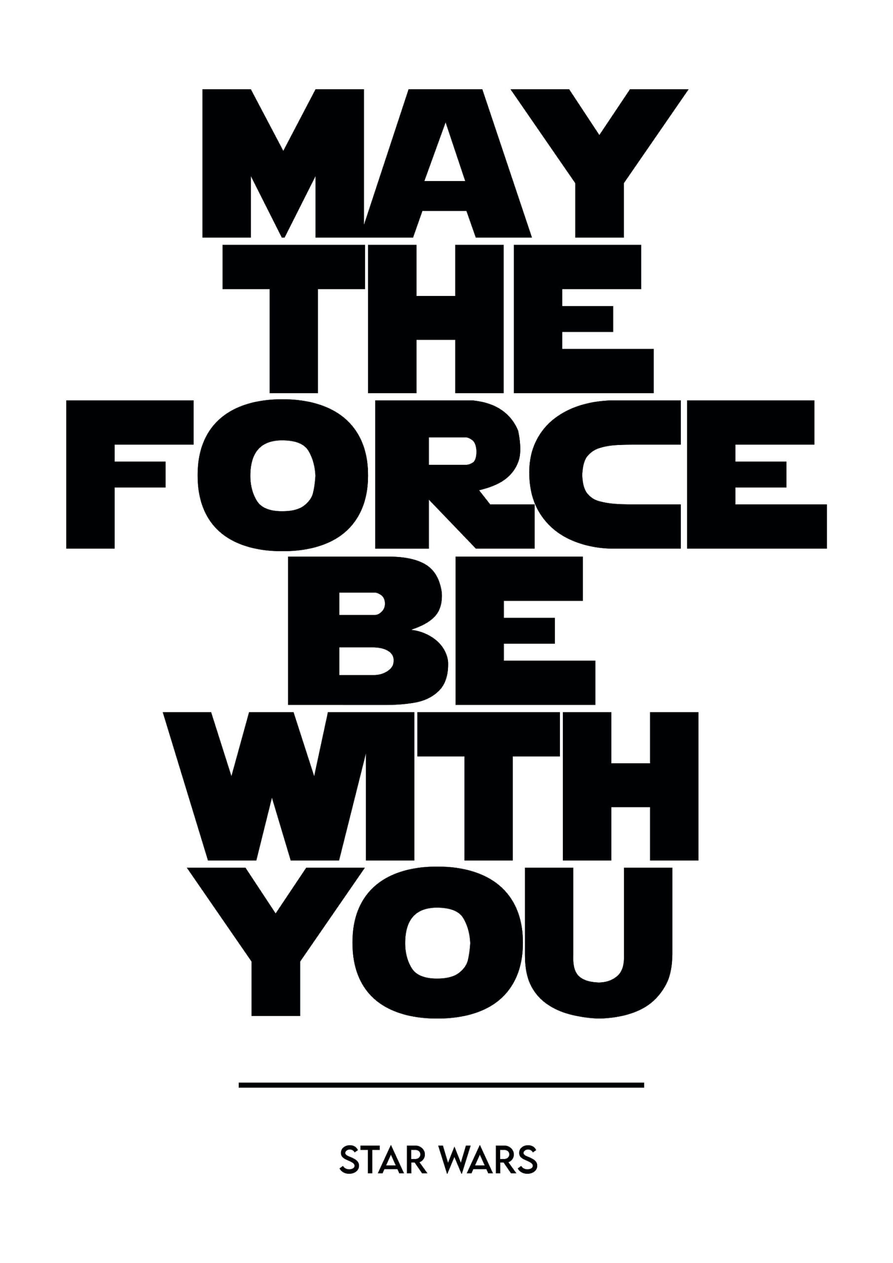 May The Force Be With You Poster, Digital Download, Star Wars throughout May the Force Be with You Free Printable