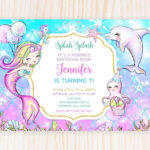 Mermaid Birthday Invitation Template   Edit Online Now With A Free Pertaining To Mermaid Birthday Invitations Free Printable