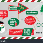 Merry Christmas Photo Booth Printable Props Stock Vector (Royalty Within Free Printable Christmas Photo Booth Props