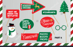 Merry Christmas Photo Booth Printable Props Stock Vector (Royalty within Free Printable Christmas Photo Booth Props