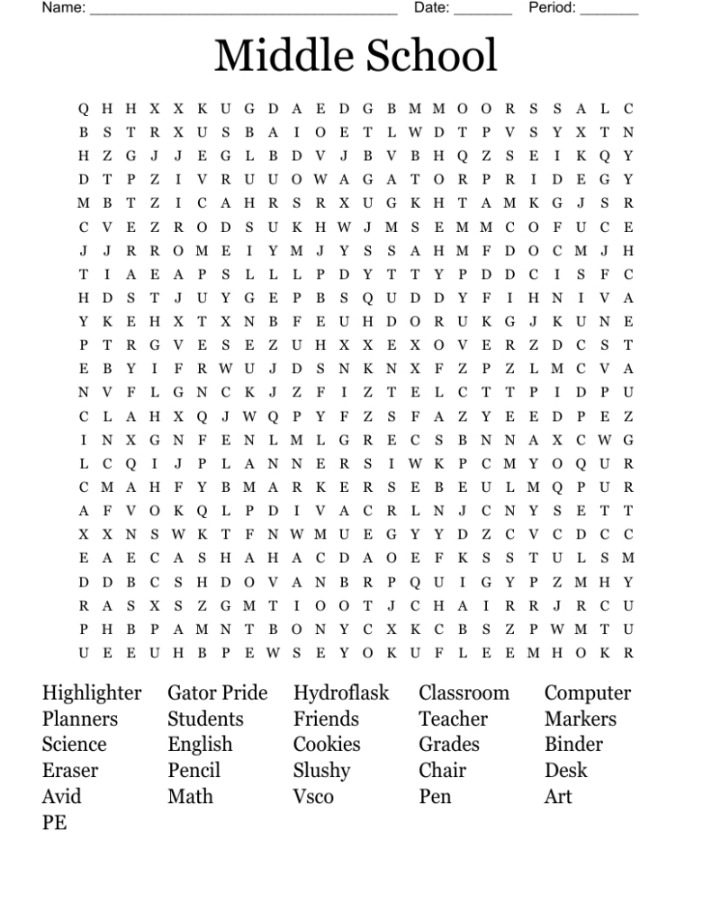 Middle School Word Search Wordmint Inside Free Printable Word Searches For Middle School Students Middle School Word Search Wordmint Inside Free Printable Word Searches For Middle School Students