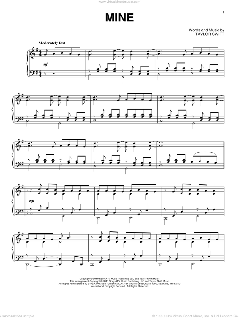 Mine, (Intermediate) Sheet Music For Piano Solo (Pdf Interactive) Within Taylor Swift Mine Piano Sheet Music Free Printable Mine, (Intermediate) Sheet Music For Piano Solo (Pdf Interactive) Within Taylor Swift Mine Piano Sheet Music Free Printable