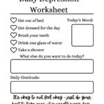 Minimalist Daily Depression Checklist Worksheet Printable   Etsy Intended For Free Printable Worksheets On Depression