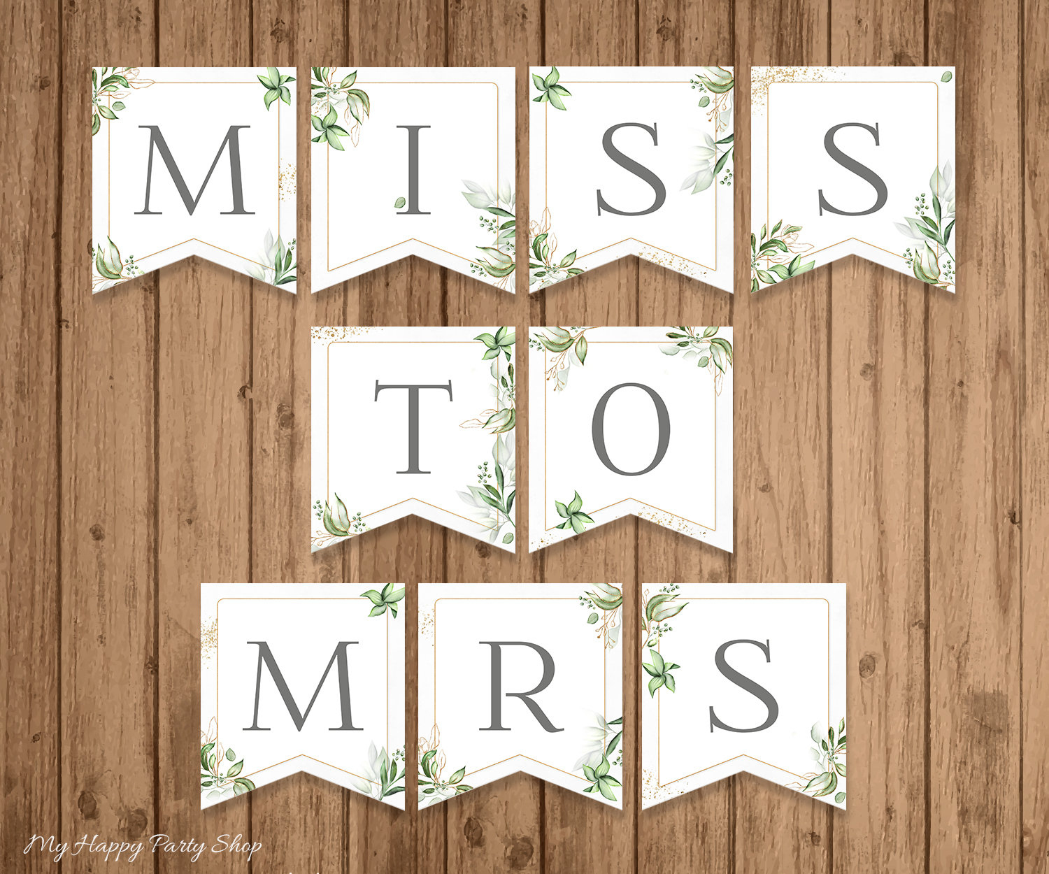 Miss To Mrs Banner, Printable, Bridal Shower Banner, Greenery regarding Free Printable Miss to Mrs Banner