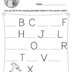 Missing Letter Worksheets (Free Printables)   Doozy Moo Pertaining To Free Printable Alphabet Worksheets For Grade 1