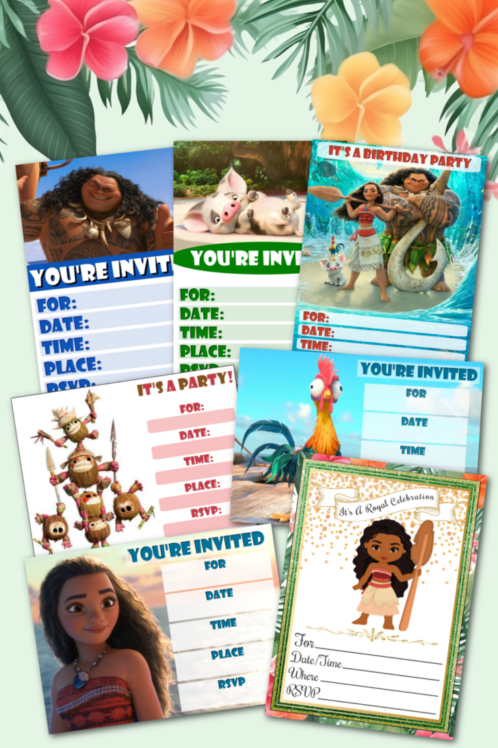 Free Moana Printable Invitations