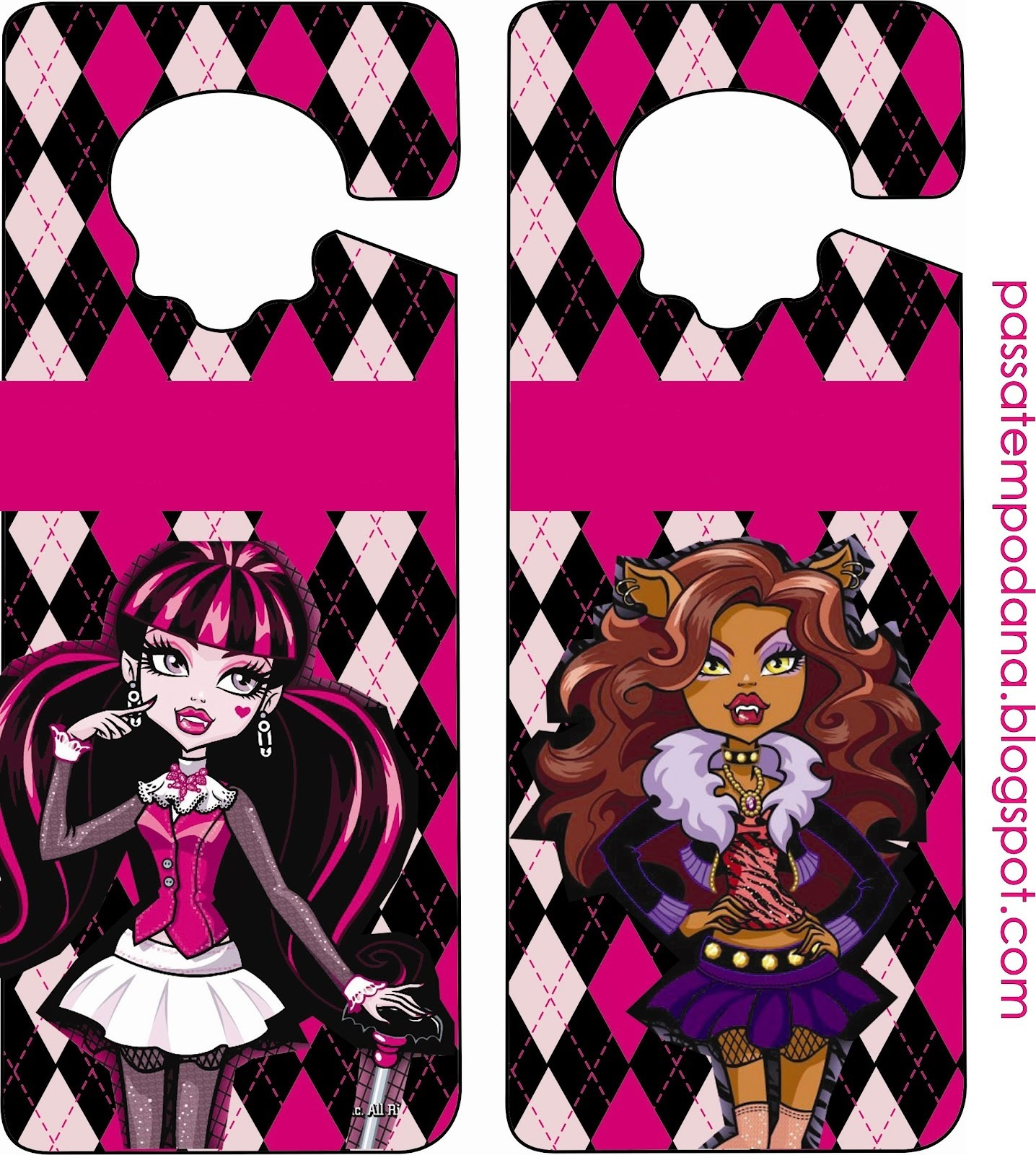 Monster High In Pink Free Party Printables. - Oh My Fiesta! In English in Monster High Cupcake Toppers Printable Free