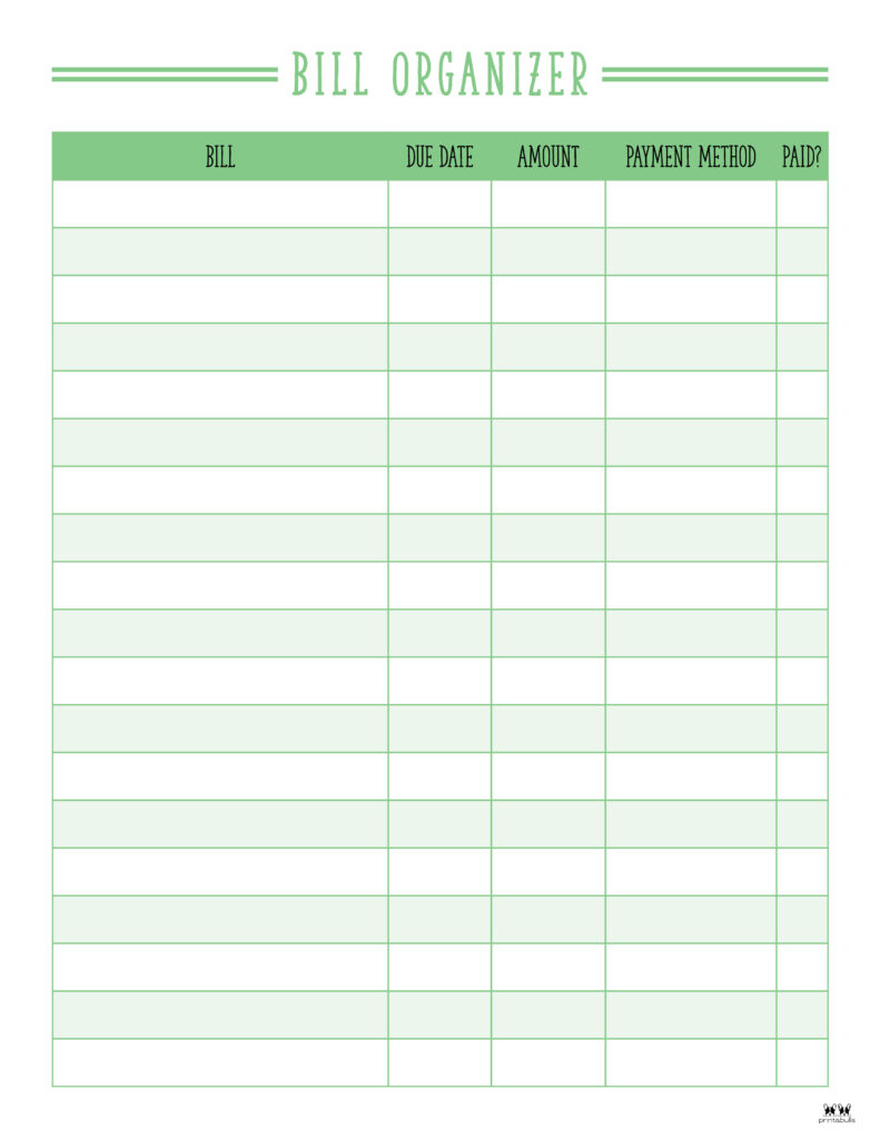 Monthly Bill Organizers 18 Free Printables | Printabulls Regarding Free Printable Bill Payment Schedule Monthly Bill Organizers 18 Free Printables | Printabulls Regarding Free Printable Bill Payment Schedule