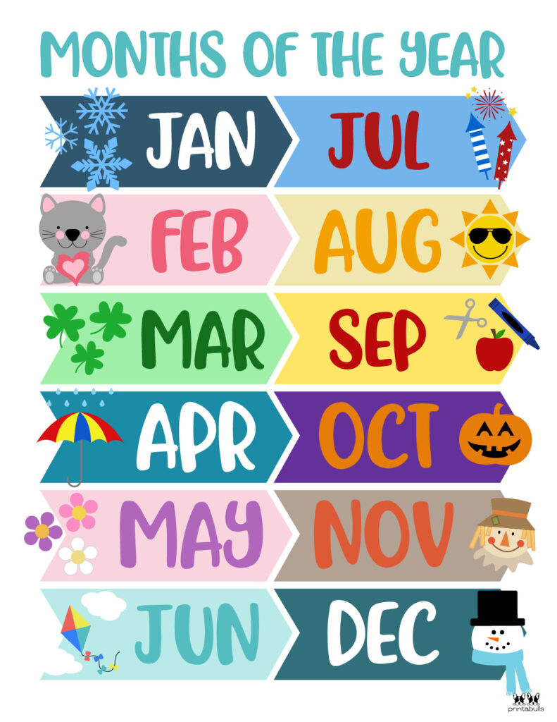 Months Of The Year Worksheets & Printables | Printabulls Pertaining To Free Printable Months Of The Year Chart Months Of The Year Worksheets & Printables | Printabulls Pertaining To Free Printable Months Of The Year Chart