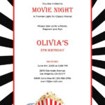 Movie Night Invitation Template In Publisher, Word, Illustrator For Movie Night Birthday Invitations Free Printable