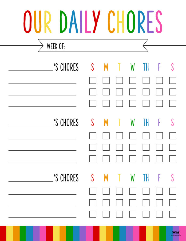 Multiple Children Chore Charts - 10 Free Printable Charts inside Free Printable Chore Charts For Multiple Children