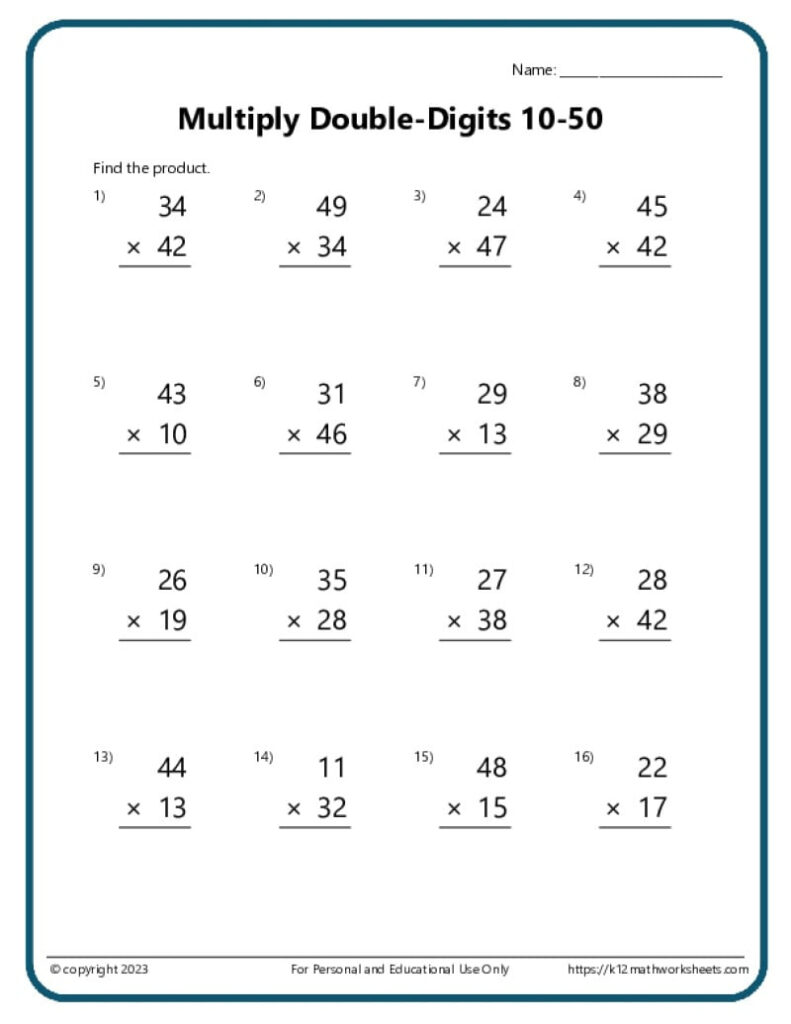 Multiplication Worksheets K12 Math Worksheets In Free Printable Multiplication Sheets Multiplication Worksheets K12 Math Worksheets In Free Printable Multiplication Sheets