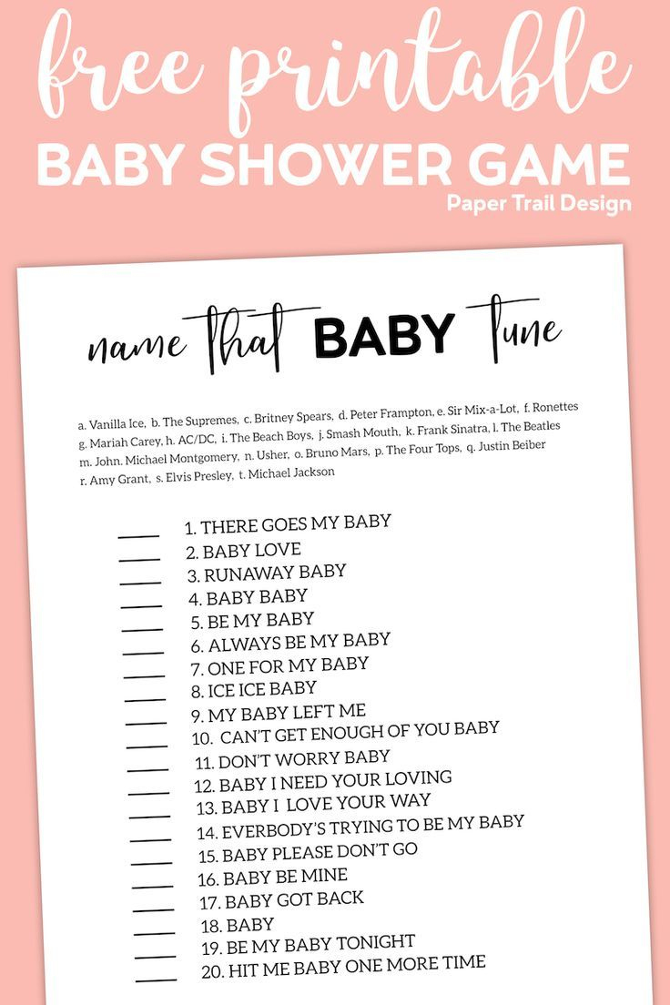 Name That Tune Baby Shower Game - Paper Trail Design for Name That Tune Baby Shower Game Free Printable
