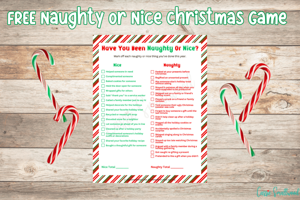 Naughty Or Nice Christmas Game (Free Printable) Cassie Smallwood Pertaining To Free Printable Christmas Games For Family Gatherings Naughty Or Nice Christmas Game (Free Printable) Cassie Smallwood Pertaining To Free Printable Christmas Games For Family Gatherings
