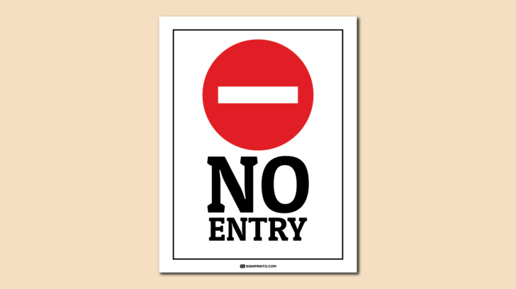 Free Printable No Entry Sign