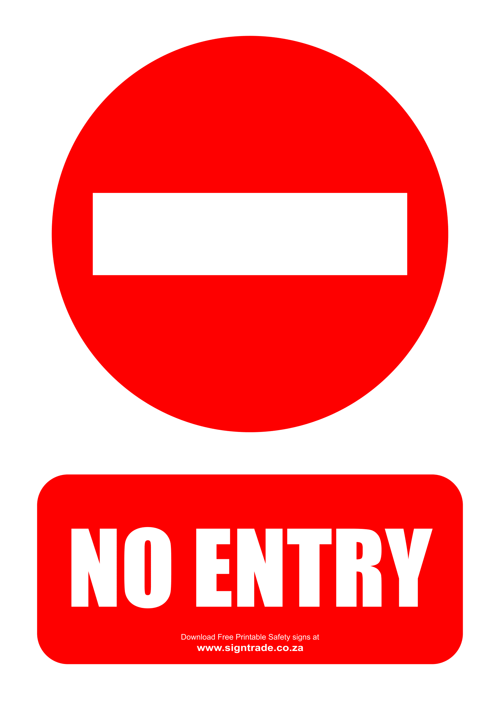 No Entry Signs | Poster Template in Free Printable No Entry Sign