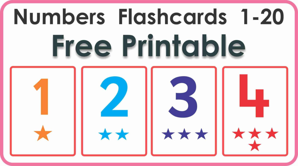 Number Flashcards 1 To 20 Free Printable | Montessoriseries Throughout Free Printable Numbers 1 20 Number Flashcards 1 To 20 Free Printable | Montessoriseries Throughout Free Printable Numbers 1 20
