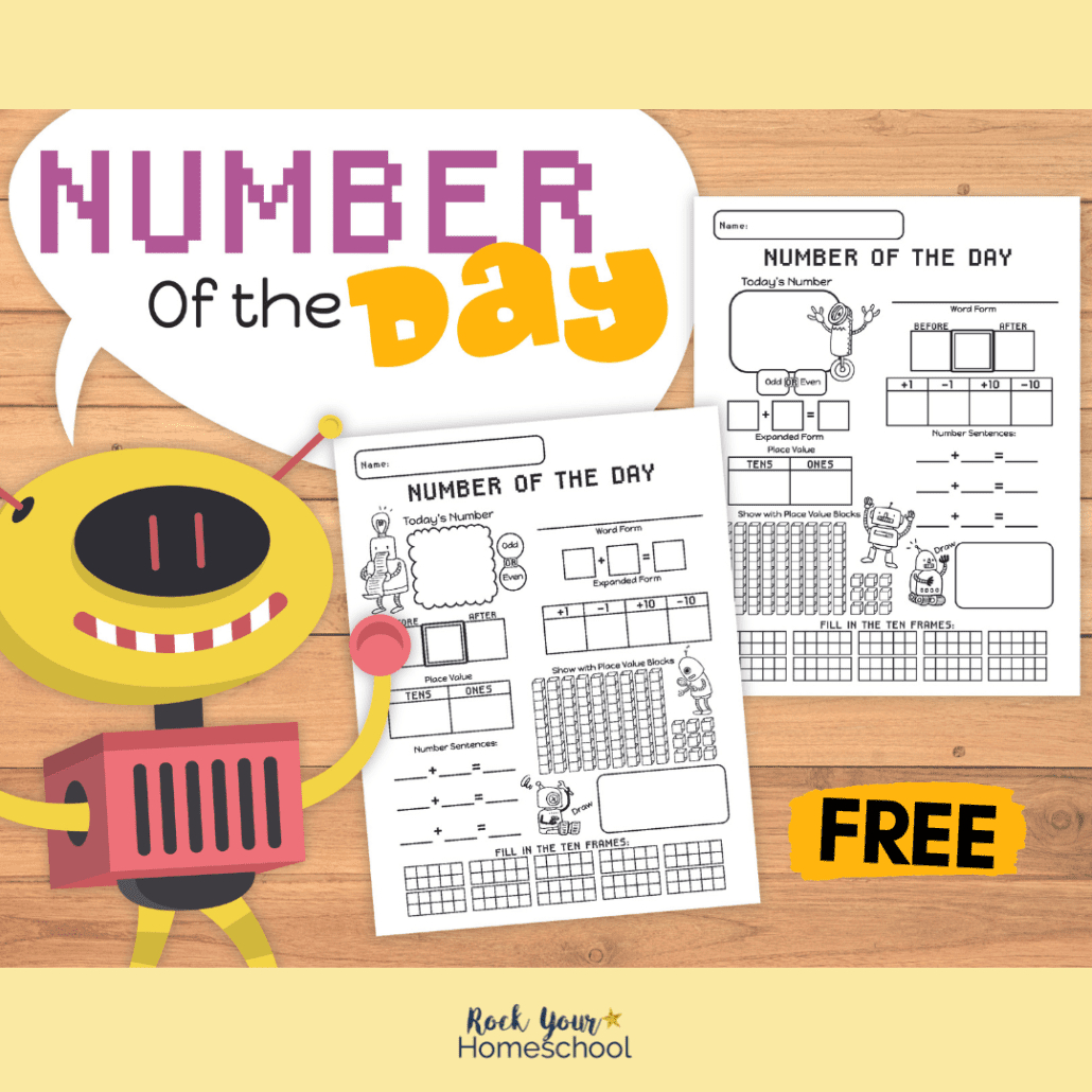 Number Of The Day Printable Worksheets For Math Fun (Free) intended for Free Printable Number of the Day Worksheets