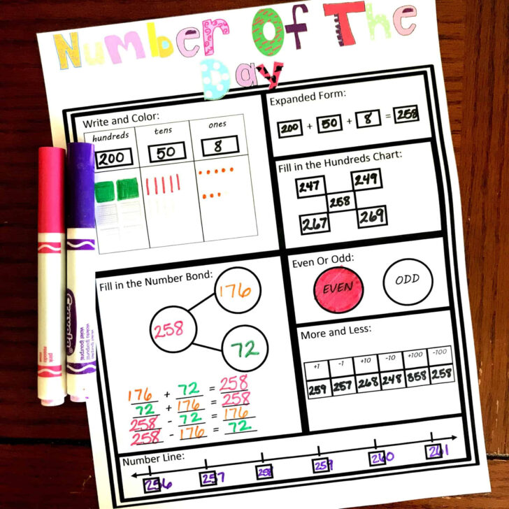 Free Printable Number of the Day Worksheets