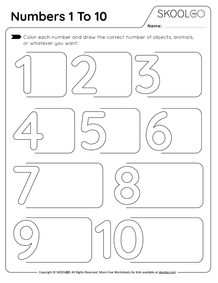 Free Printable Counting Worksheets 1-10