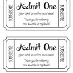 One Free Ticket Template   Clip Art Library   Worksheets Library Intended For Free Printable Admission Ticket Template