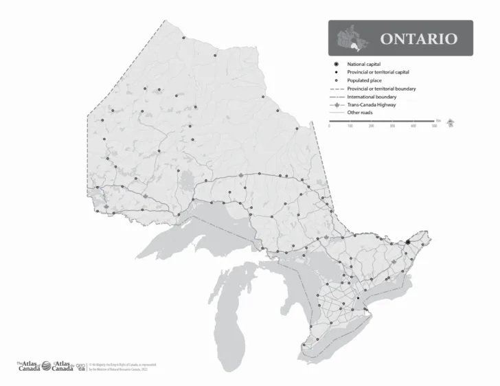 Free Printable Map of Ontario