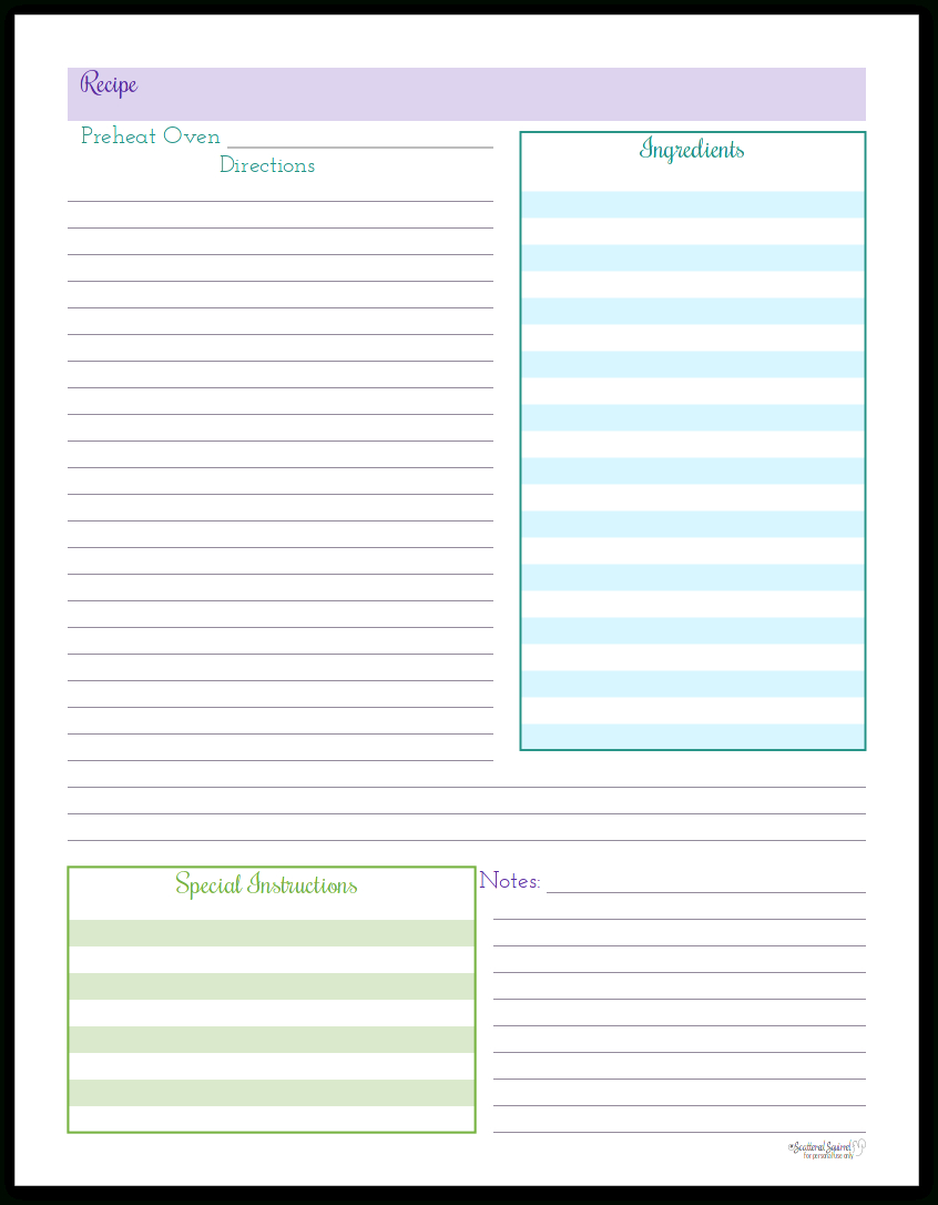 Organize Your Recipes With These Handy Recipe Page Printables pertaining to Free Printable Recipe Pages
