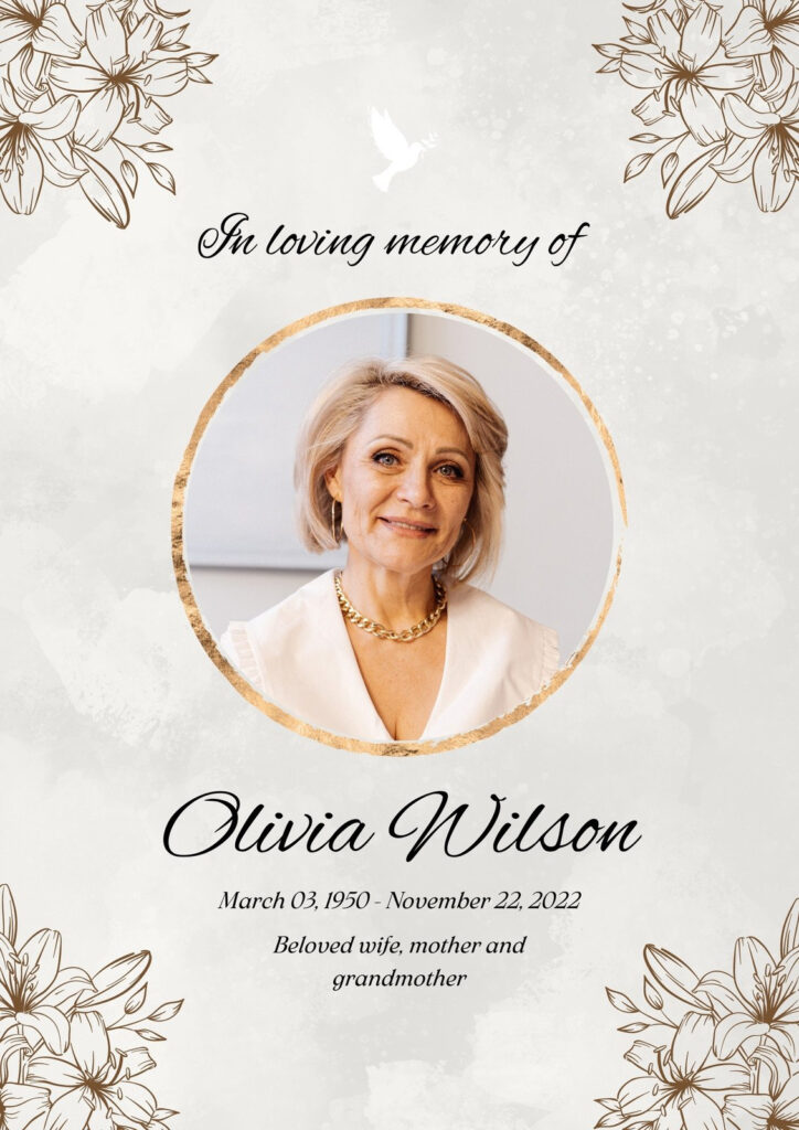 Page 2   Free Printable, Customizable Funeral Program Templates Within Free Printable Funeral Programs