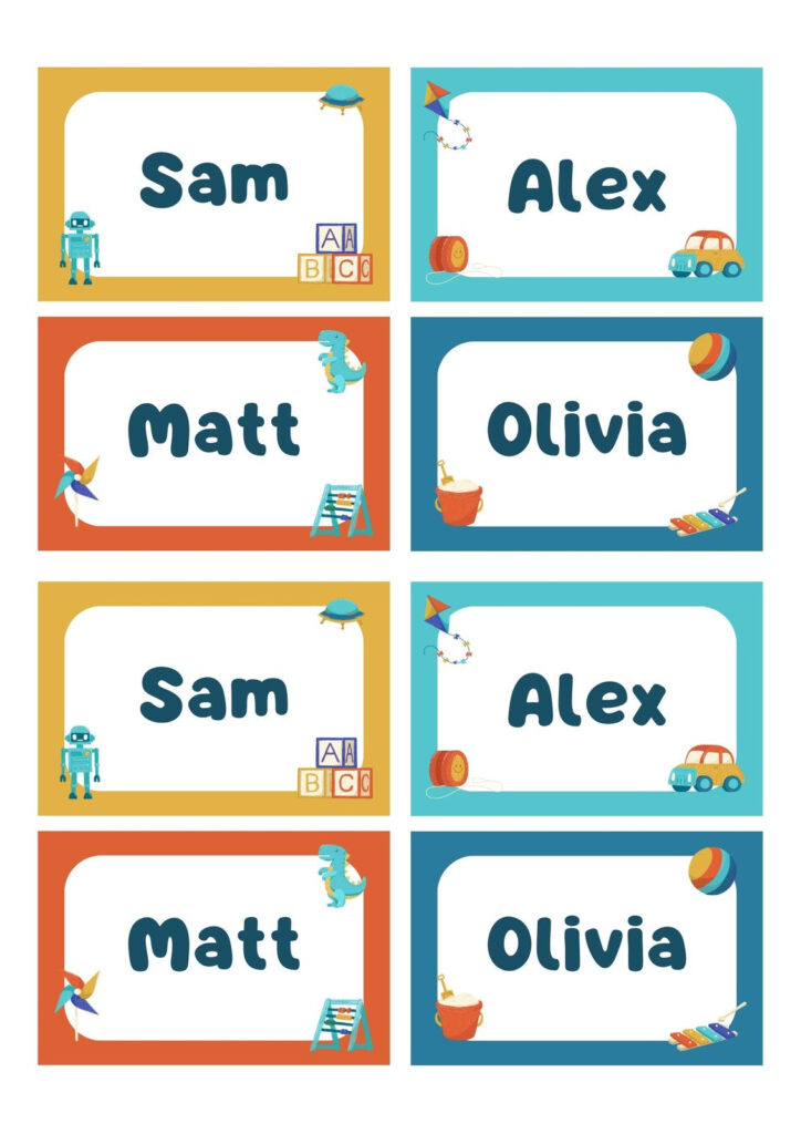 Page 2   Free, Printable, Customizable Name Tag Templates | Canva Pertaining To Free Printable Name Labels For Kids