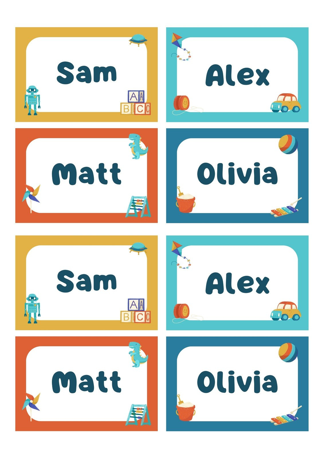Page 2 - Free, Printable, Customizable Name Tag Templates | Canva pertaining to Free Printable Name Labels For Kids