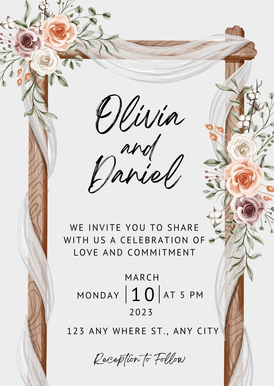 Page 3 - Wedding Invitation Templates To Customize For Free | Canva inside Free Printable Wedding Invitation Templates For Word