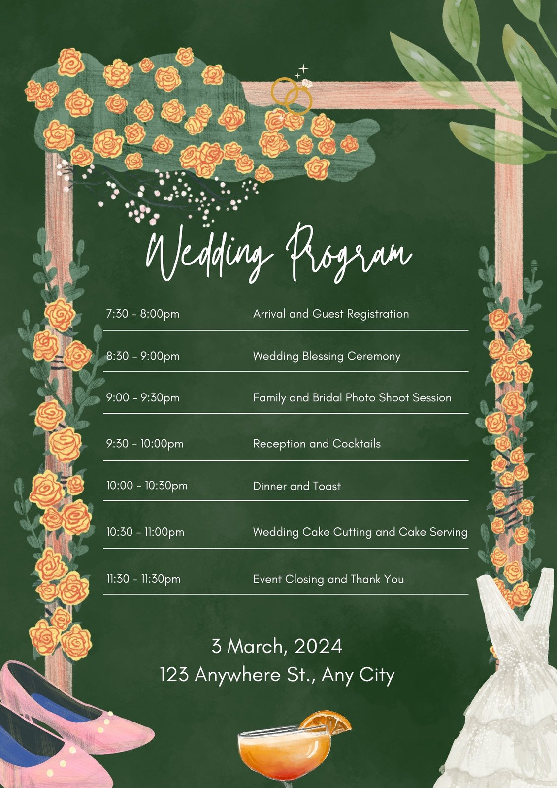 Page 4 - Free, Custom Printable Wedding Program Templates | Canva inside Free Printable Wedding Program Templates