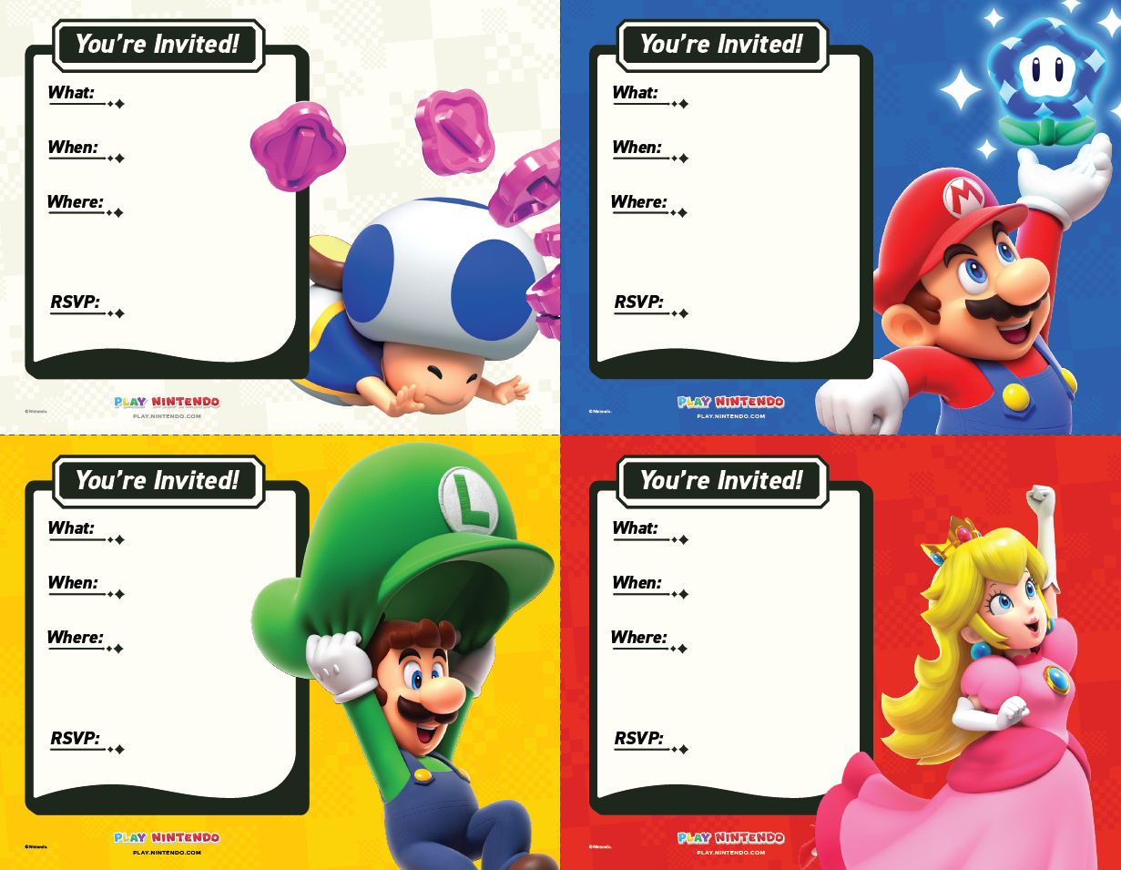 Party Time! - Play Nintendo. within Free Printable Super Mario Bros Invitations