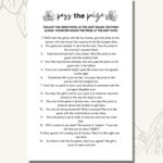 Pass The Prize Poem Game, Printable Baby Shower Games, Minimalist With Pass The Prize Baby Shower Game Free Printable