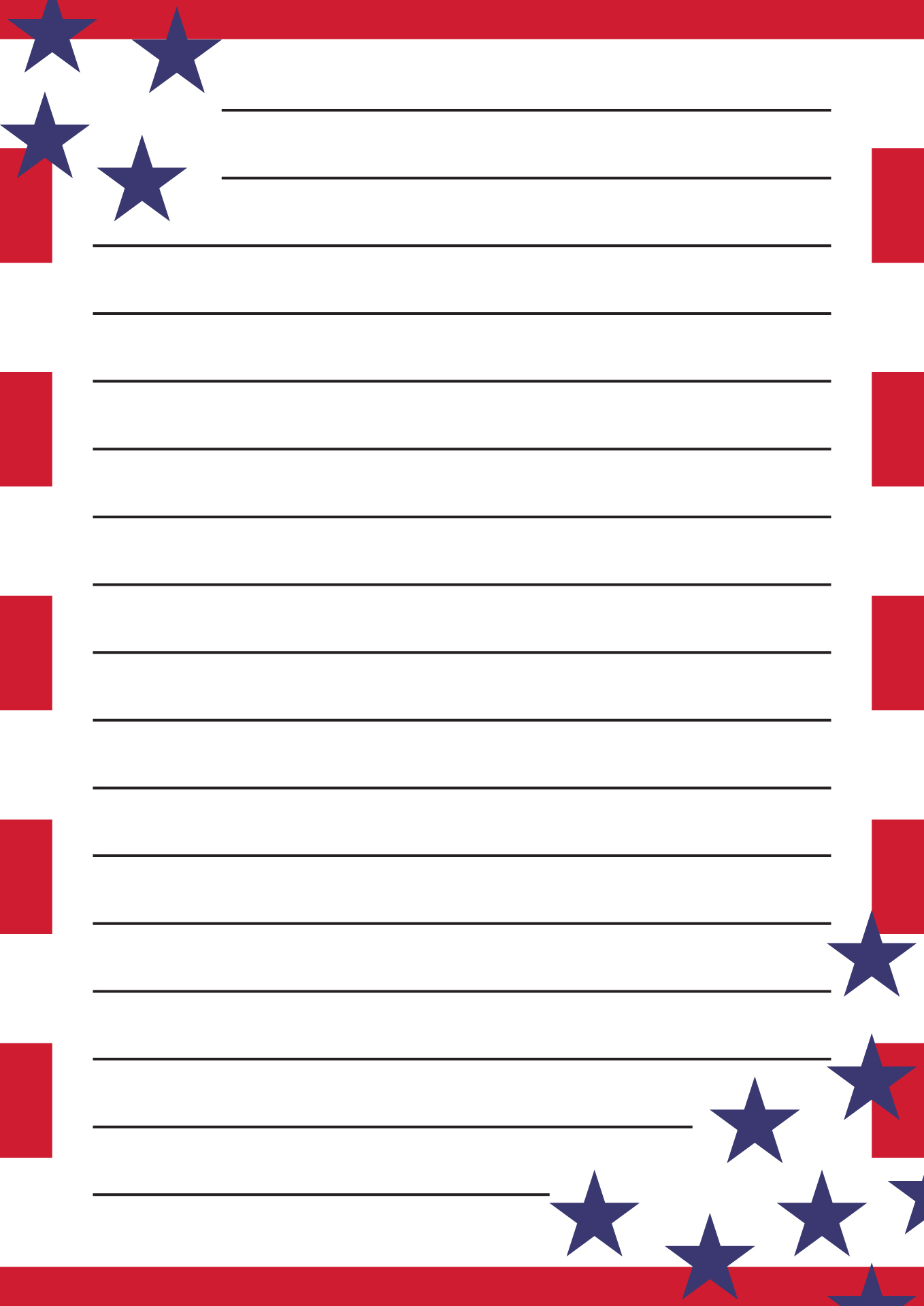 Patriotic Stationery - 11 Free Pdf Printables | Printablee intended for Free Printable Patriotic Writing Paper