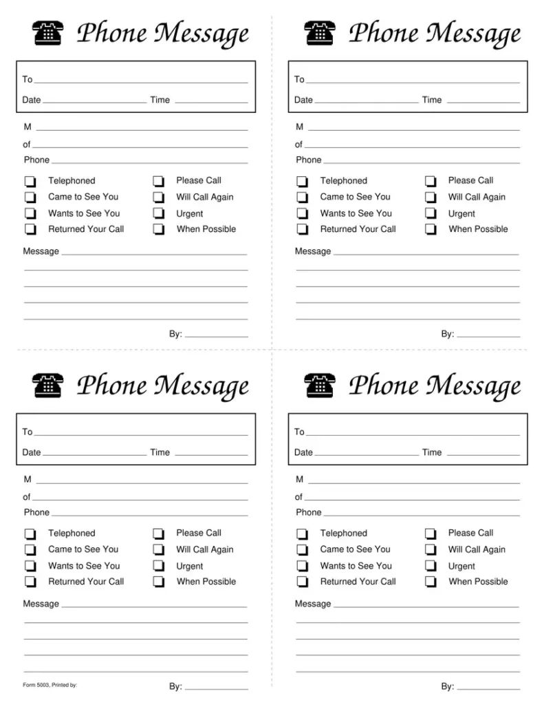Phone Message Slips ≡ Fill Out Printable Pdf Forms Online With Free Printable Phone Message Template Phone Message Slips ≡ Fill Out Printable Pdf Forms Online With Free Printable Phone Message Template