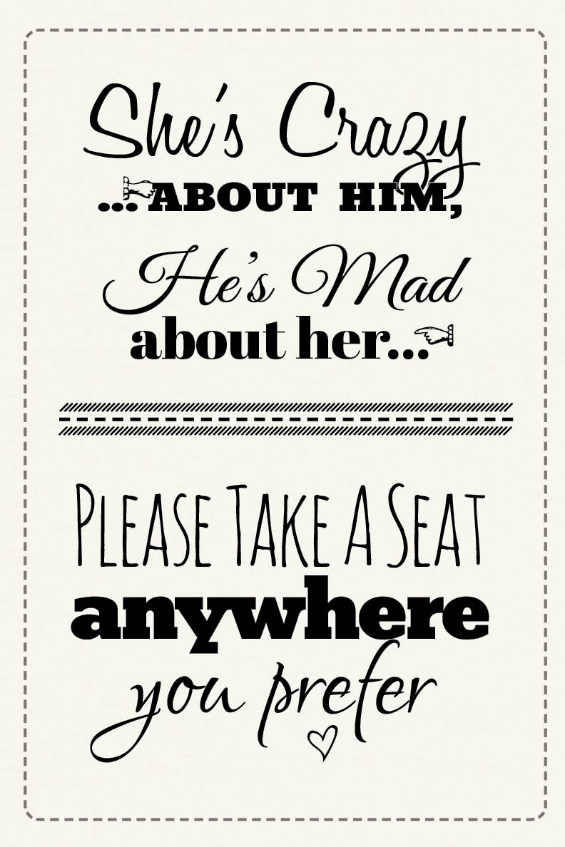 Pick A Seat Wedding Sign Free Printable throughout Free Printable Wedding Signs
