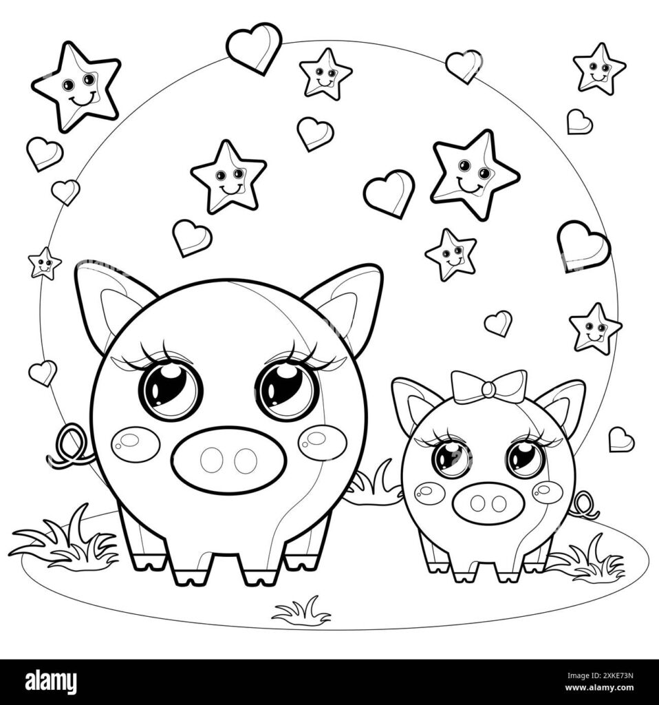 Pig Coloring Page Hi Res Stock Photography And Images Alamy Intended For Pig Coloring Sheets Free Printable Pig Coloring Page Hi Res Stock Photography And Images Alamy Intended For Pig Coloring Sheets Free Printable